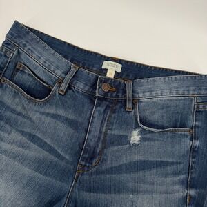 J. Crew Size 27 Distressed Medium Wash Straight Leg Jeans Women